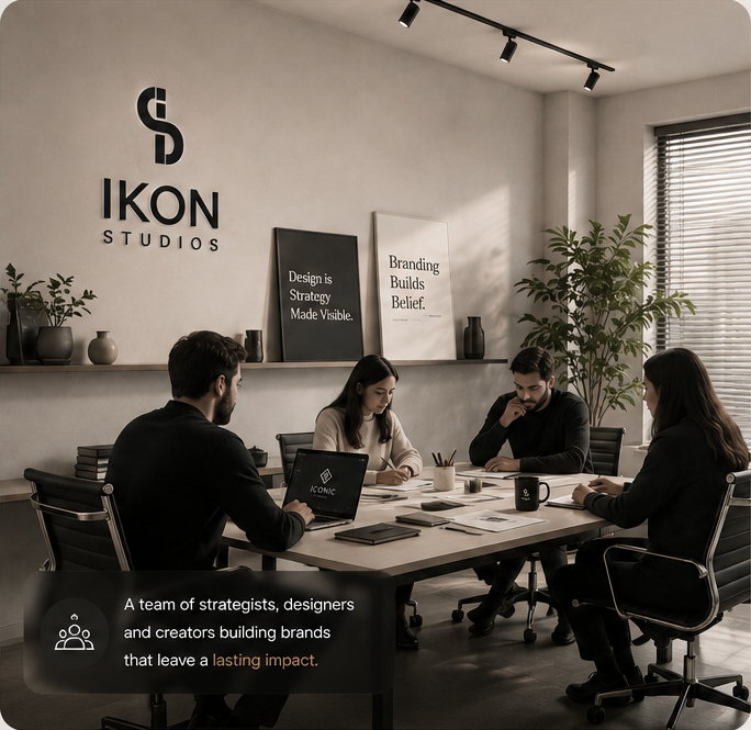 Ikon Studios team planning a brand project