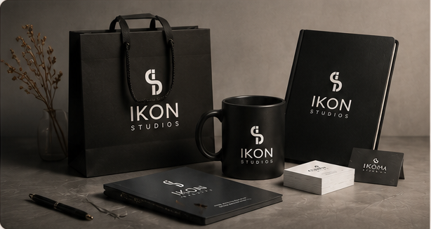 Ikon Studios brand identity stationery