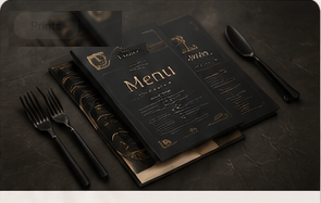 The Noir Cafe menu design