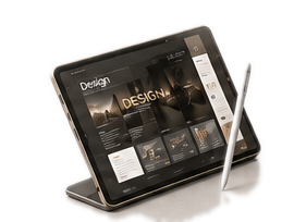 Tablet media design mockup
